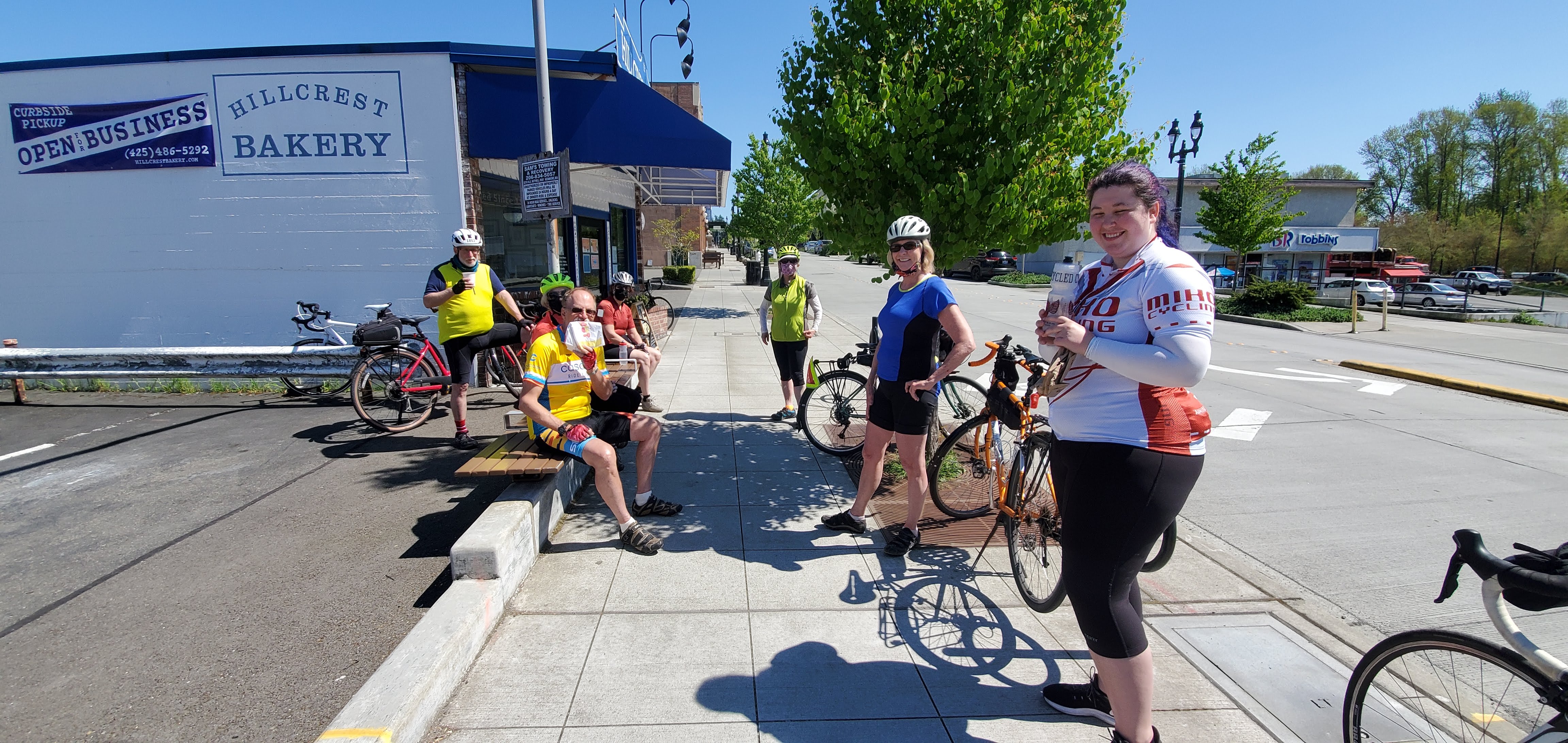 Pie/Bakery riders at the rest stop!