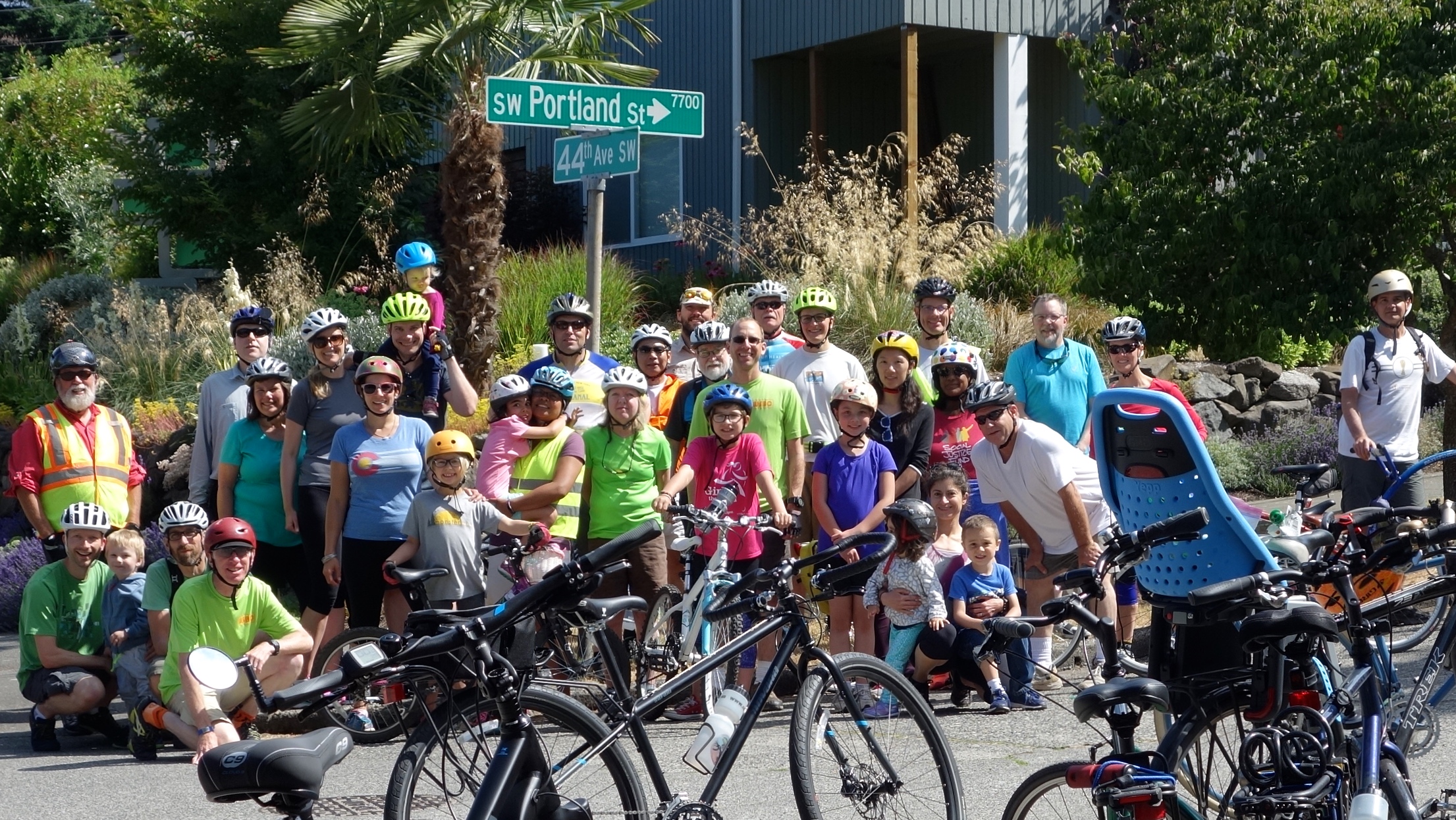 photo of lots of bike riders of all ages on ride