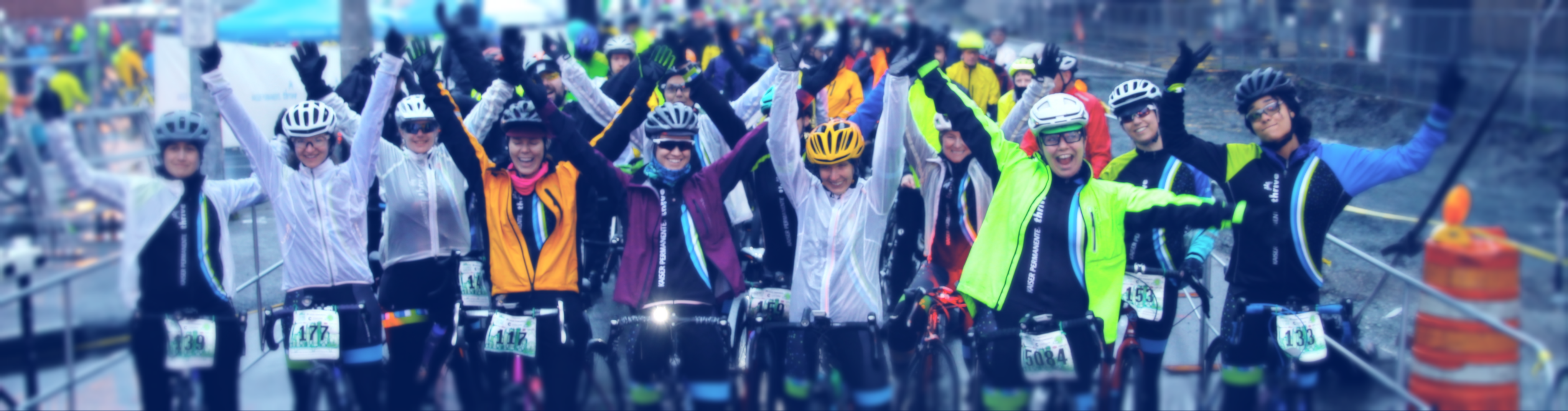 members with arms up