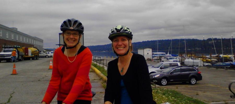 Elizabeth Kiker, ED of Cascade Bicycle Club with Barb Chamberlain, ED of Washington Bikes Elizabeth Kiker, ED of Cascade with Barb Chamberlain, ED of Washington Bikes