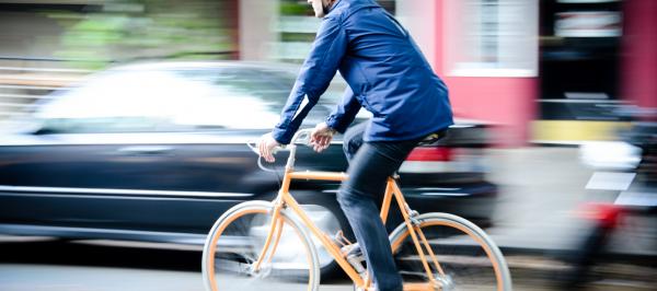 Men's riding coat in action