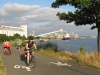 People biking on the Seattle Waterfront Trail