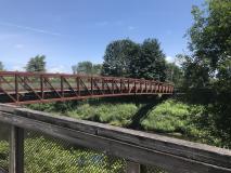 A pedetrian bridge at Fort Dent